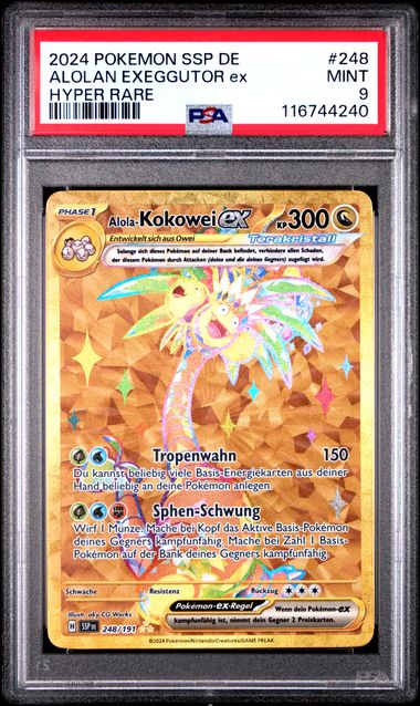 PSA 9 Alola-Kokowei ex (SSP 248) Stürmische Funken – Deutsch (Mint)