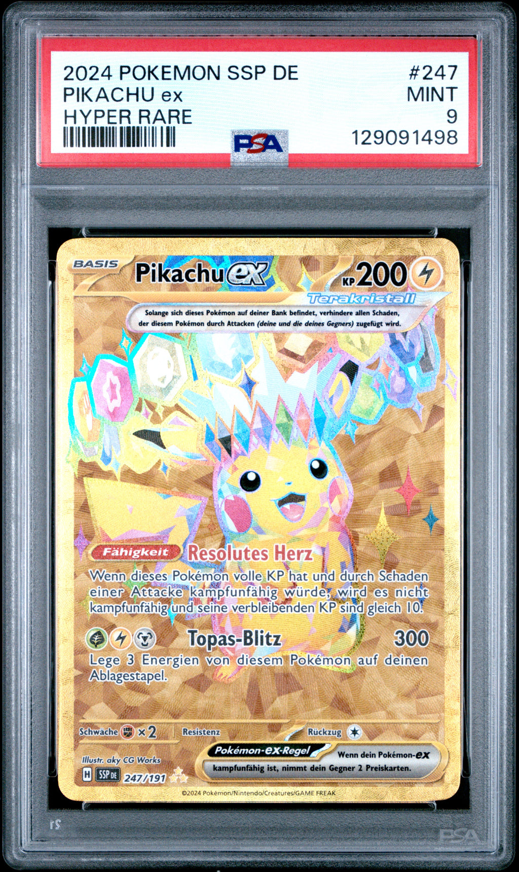 [PSA 9] Pikachu ex (SSP 247) Stürmische Funken – Deutsch (Mint) - prückner.de