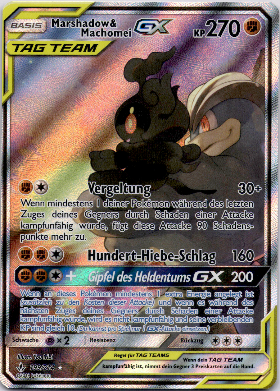 Marshadow & Machomei GX (UNB 199) Near Mint #DE