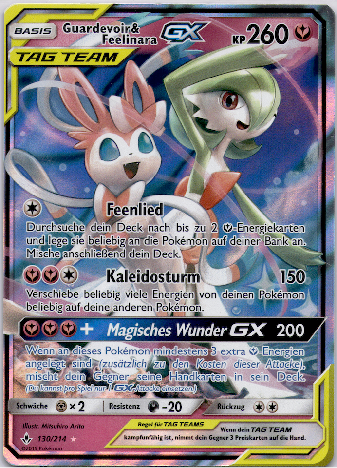 Guardevoir & Feelinara GX (UNB 130) Unbroken Bonds – Deutsch (Excellent)