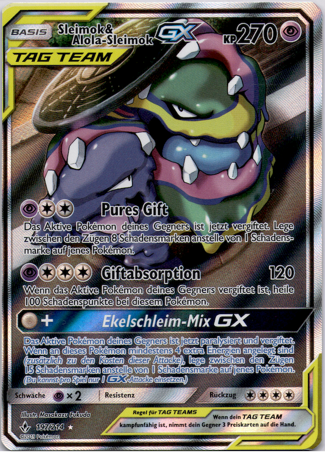 Sleimok & Alolan-Sleimok GX (UNB 197) Unbroken Bonds – Deutsch (Near Mint)