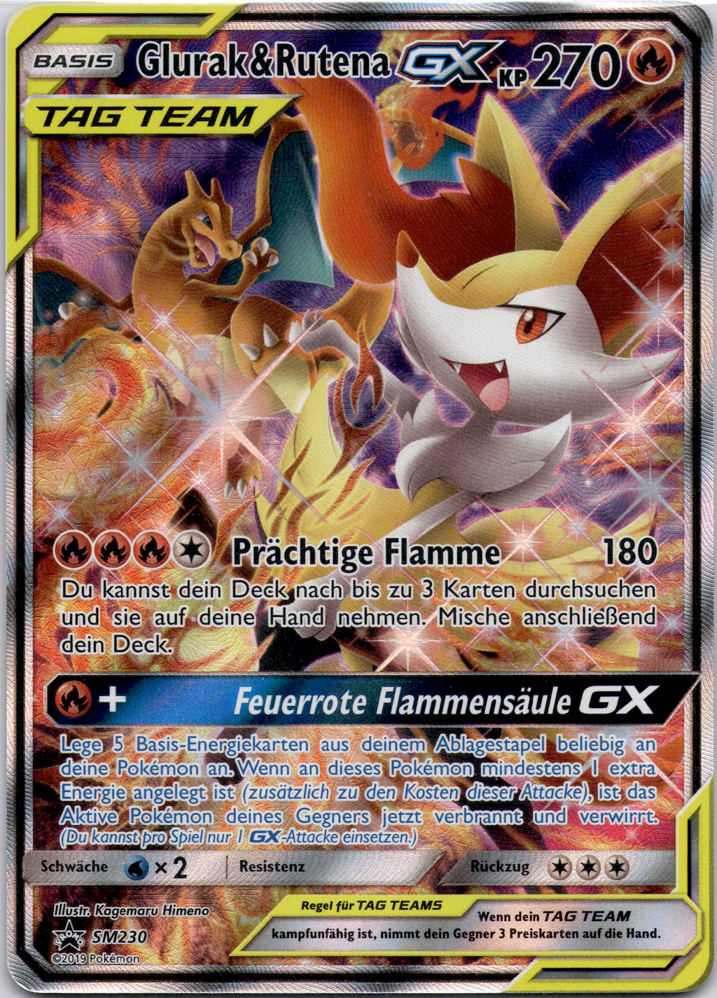 Glurak & Rutena GX (SM 230) Excellent #DE