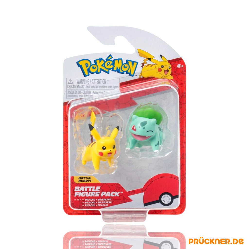 Pokémon Battle Figure First Partner Set Figuren 2er-Pack Bisasam #2, Pikachu #1