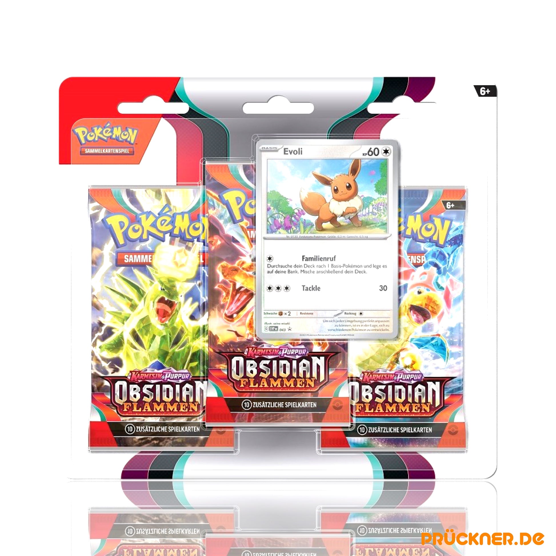 Pokémon Karmesin & Purpur Obsidian Flammen Blister (3 Booster + 1 Promokarte) DE