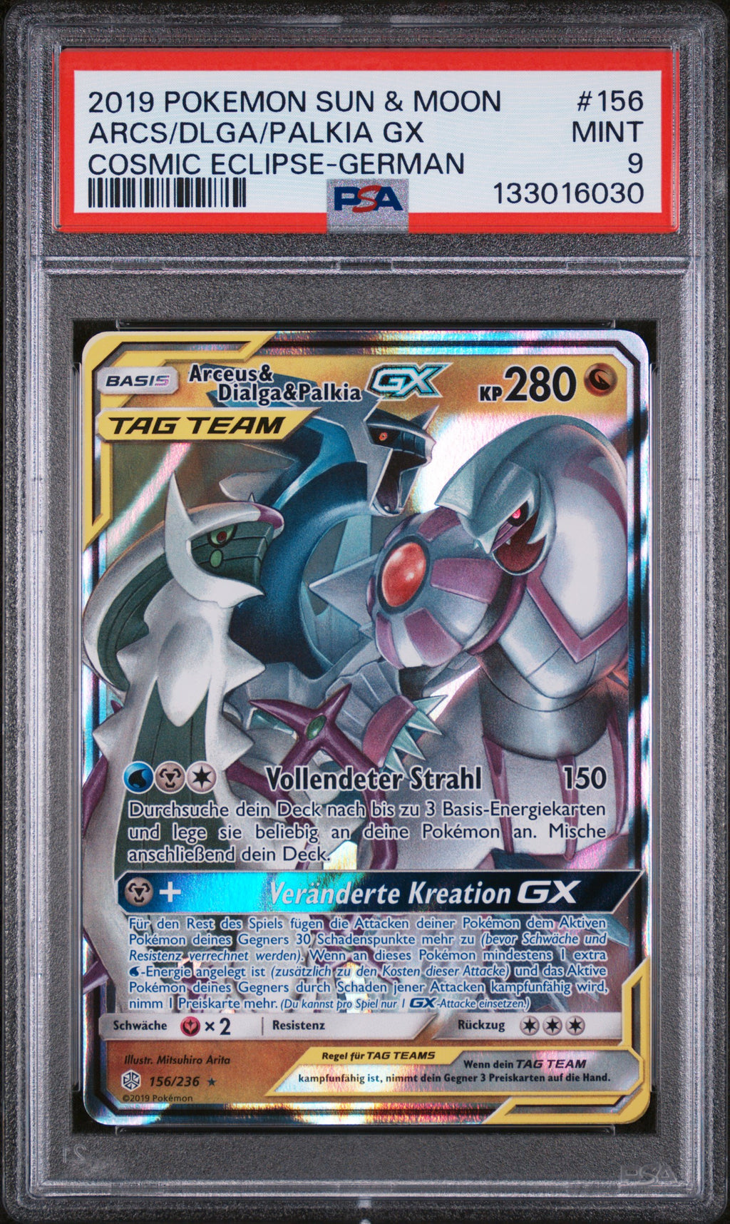 [PSA 9] Arceus & Dialga & Palkia GX (CEC 156) Welten im Wandel – Deutsch (Mint) - prückner.de