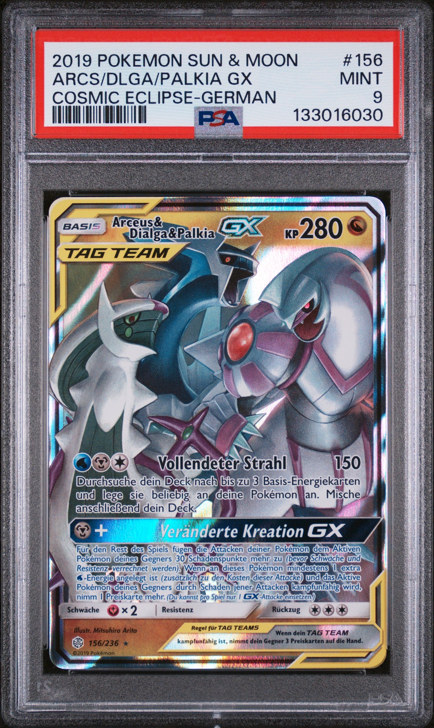 [PSA 9] Arceus & Dialga & Palkia GX (CEC 156) Welten im Wandel – Deutsch (Mint) - prückner.de