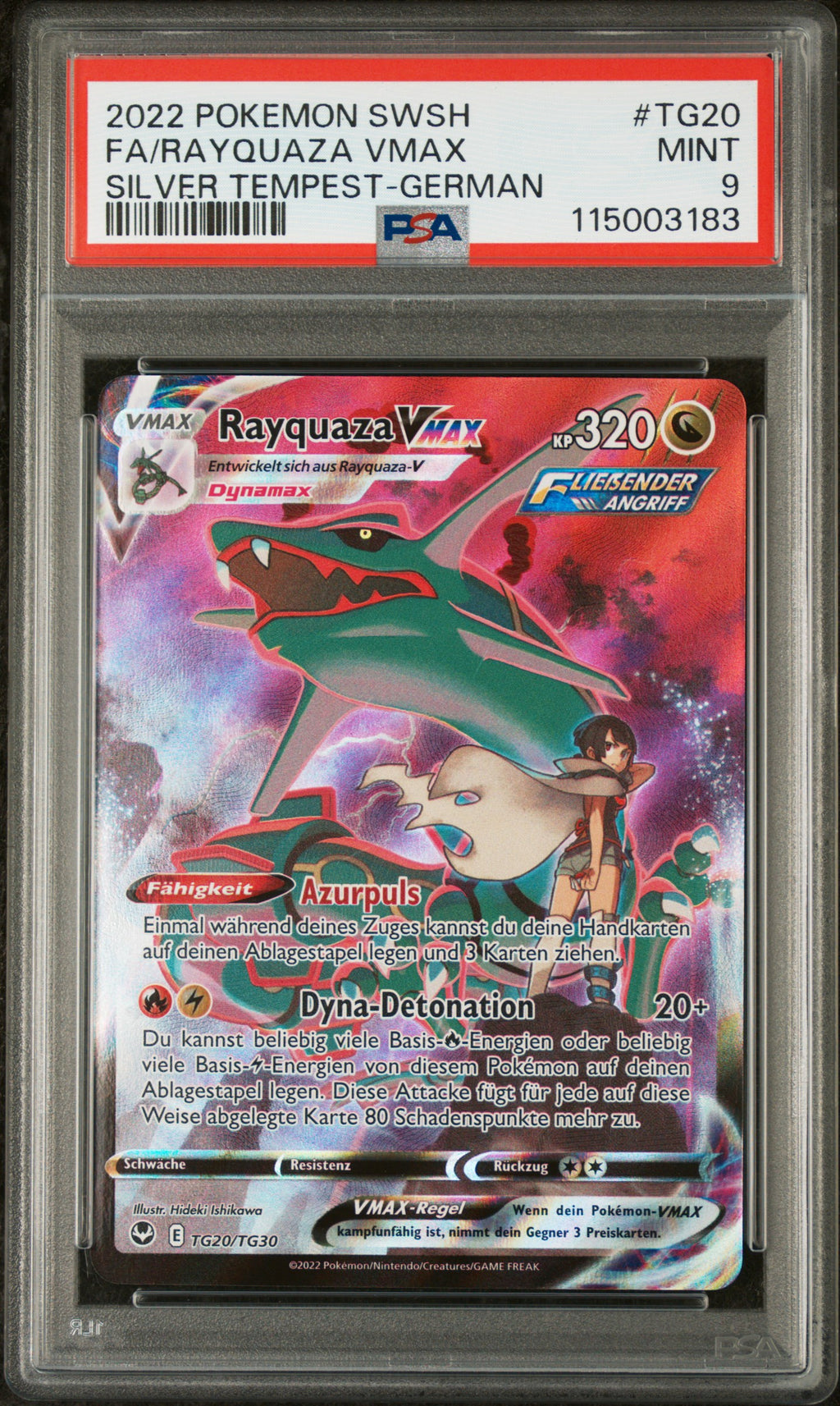 [PSA 9] Rayquaza VMAX (SIT TG20) Silberne Sturmwinde – Deutsch (Mint) - prückner.de