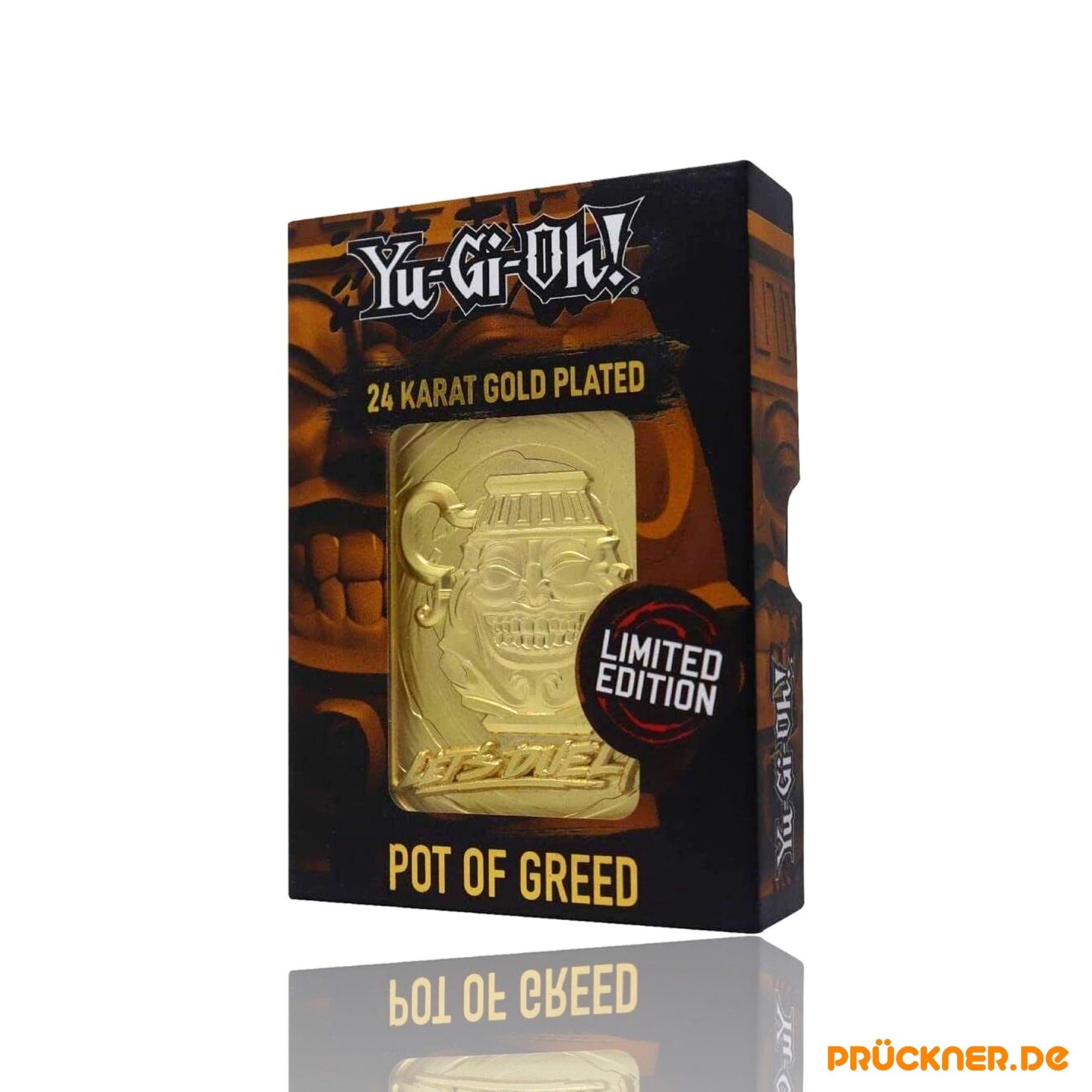 Yu-Gi-Oh! Topf der Gier Limited Edition 24 Karat Gold Plattiert Metallkarte - prückner.de