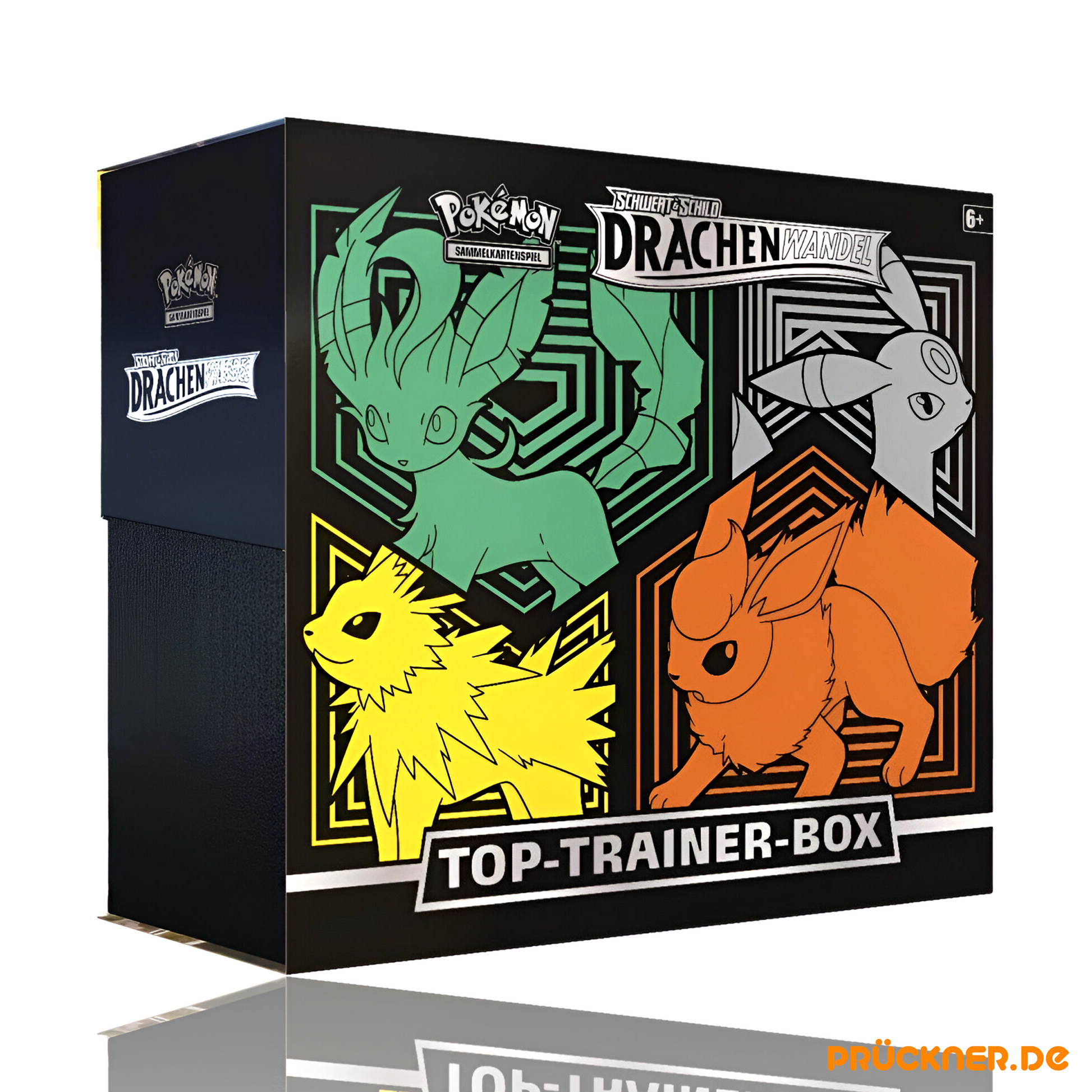 Pokémon Schwert & Schild Drachenwandel (Folipurba, Nachtara, Blitza, Flamara) Top-Trainer-Box DE