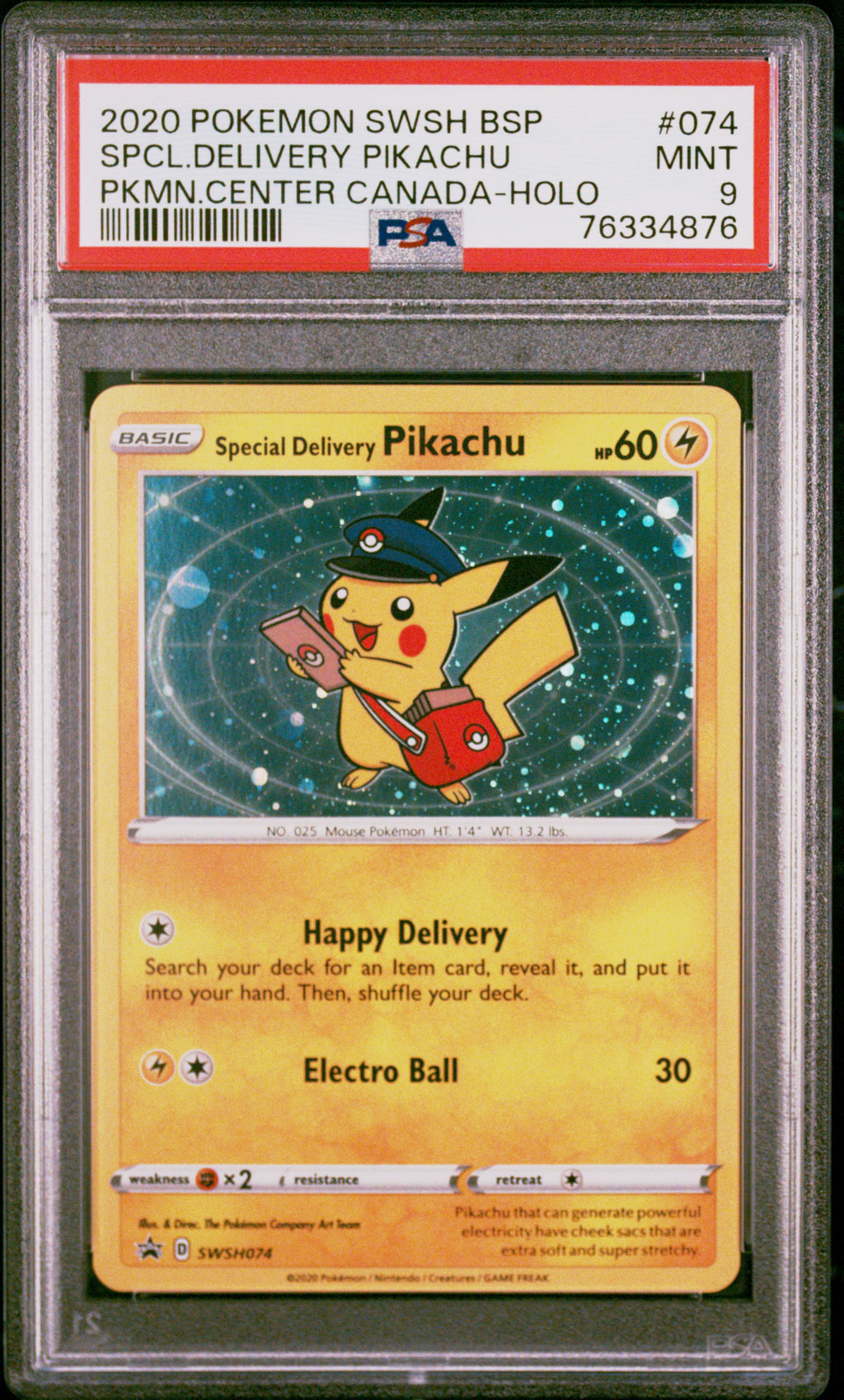 [PSA 9] Special Delivery Pikachu (SWSH 074) SWSH Black Star Promos – Englisch