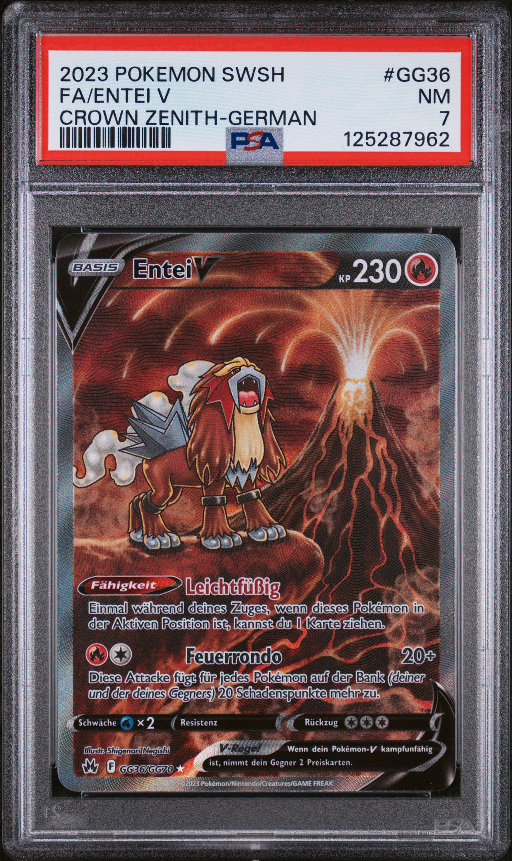 [PSA 7 / Crack in Slap] Entei V (CRZ GG36) Zenit der Könige – Deutsch
