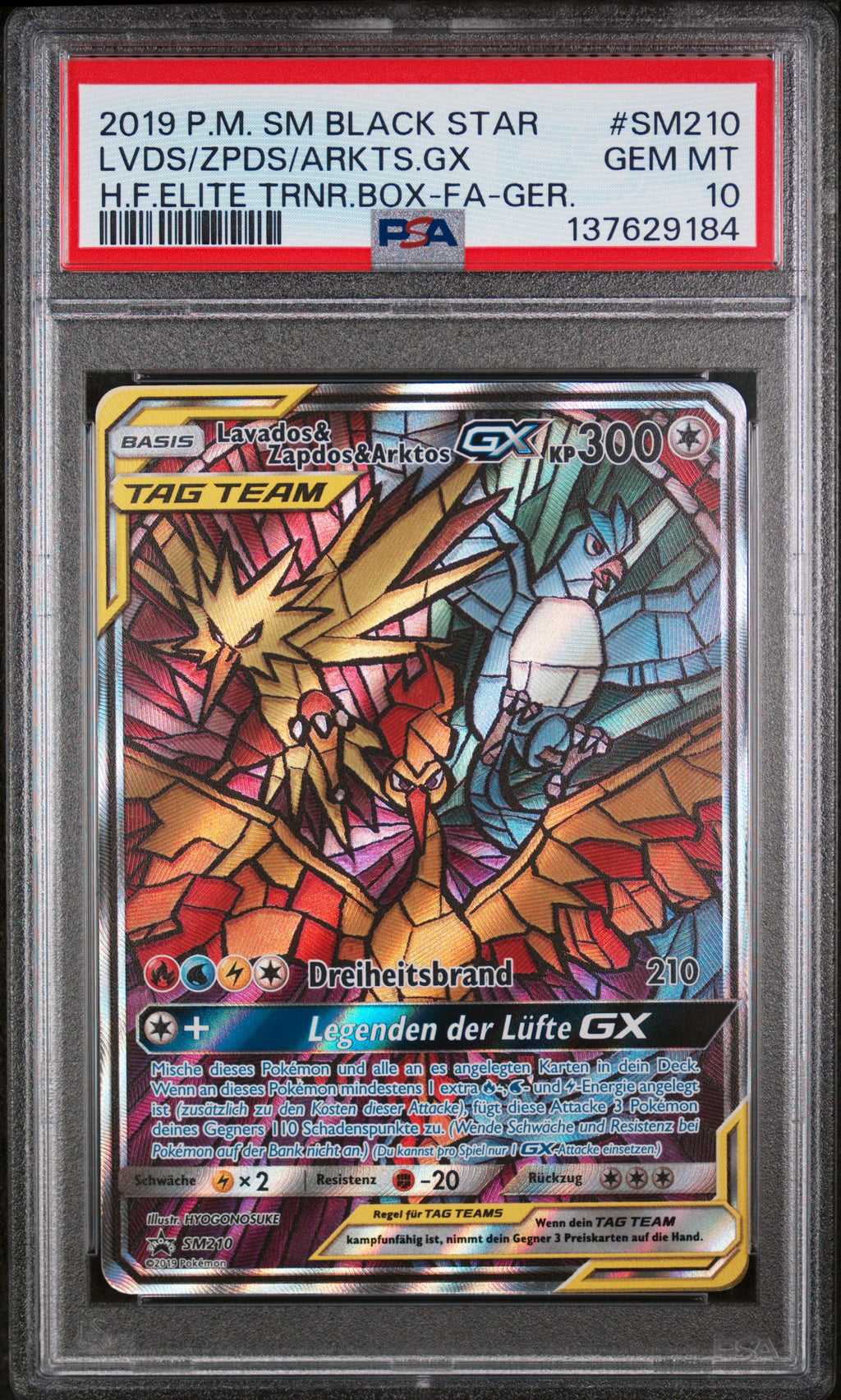 [PSA 10] Lavados & Zapdos & Arktos GX (SM 210) SM Black Star Promos – Deutsch