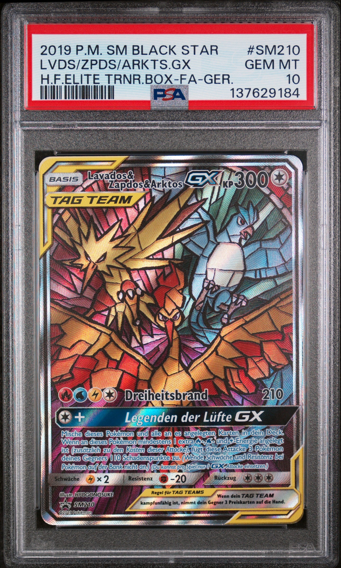 [PSA 10] Lavados & Zapdos & Arktos GX (SM 210) SM Black Star Promos – Deutsch
