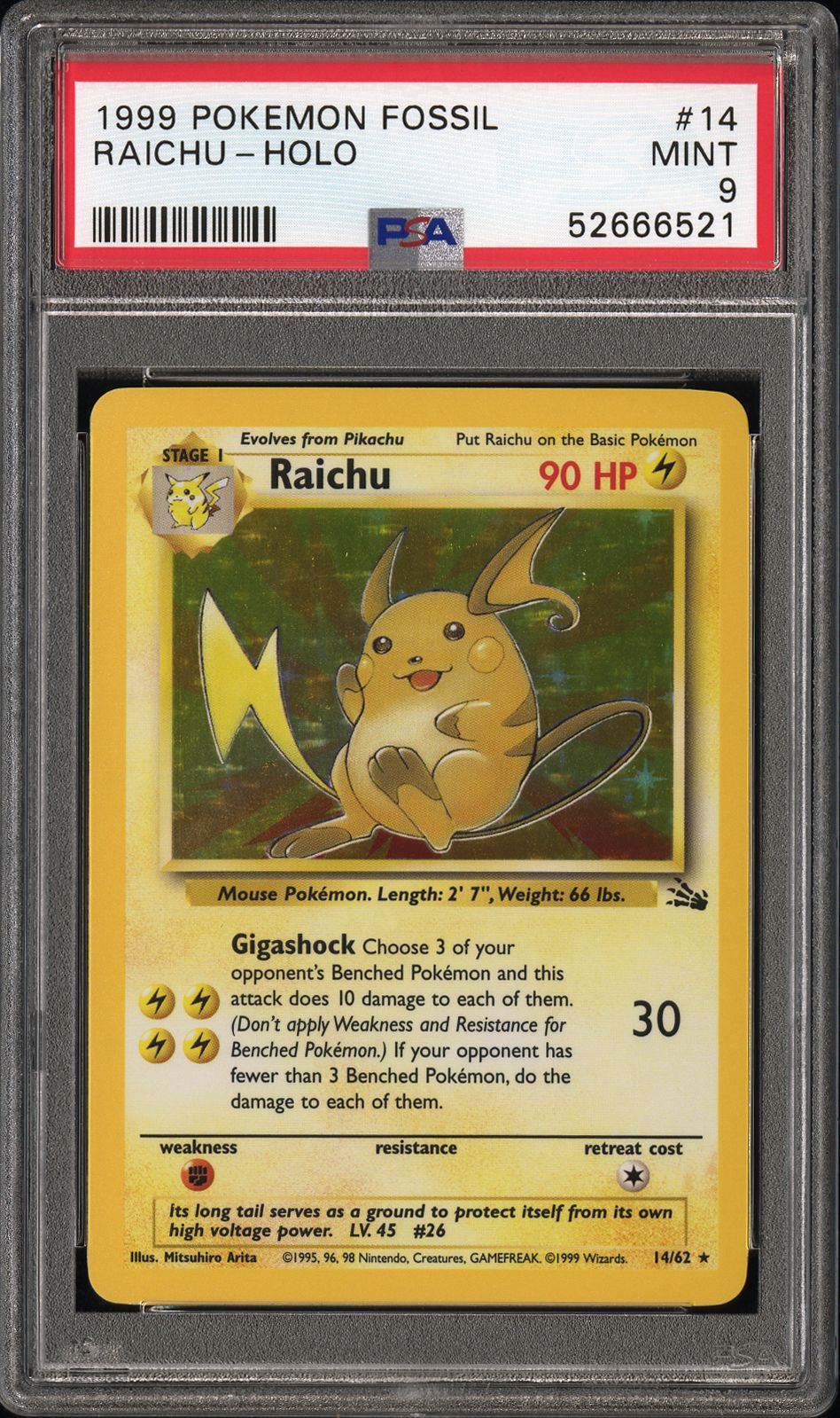 [PSA 9] Raichu (FO 14) Fossil – Englisch