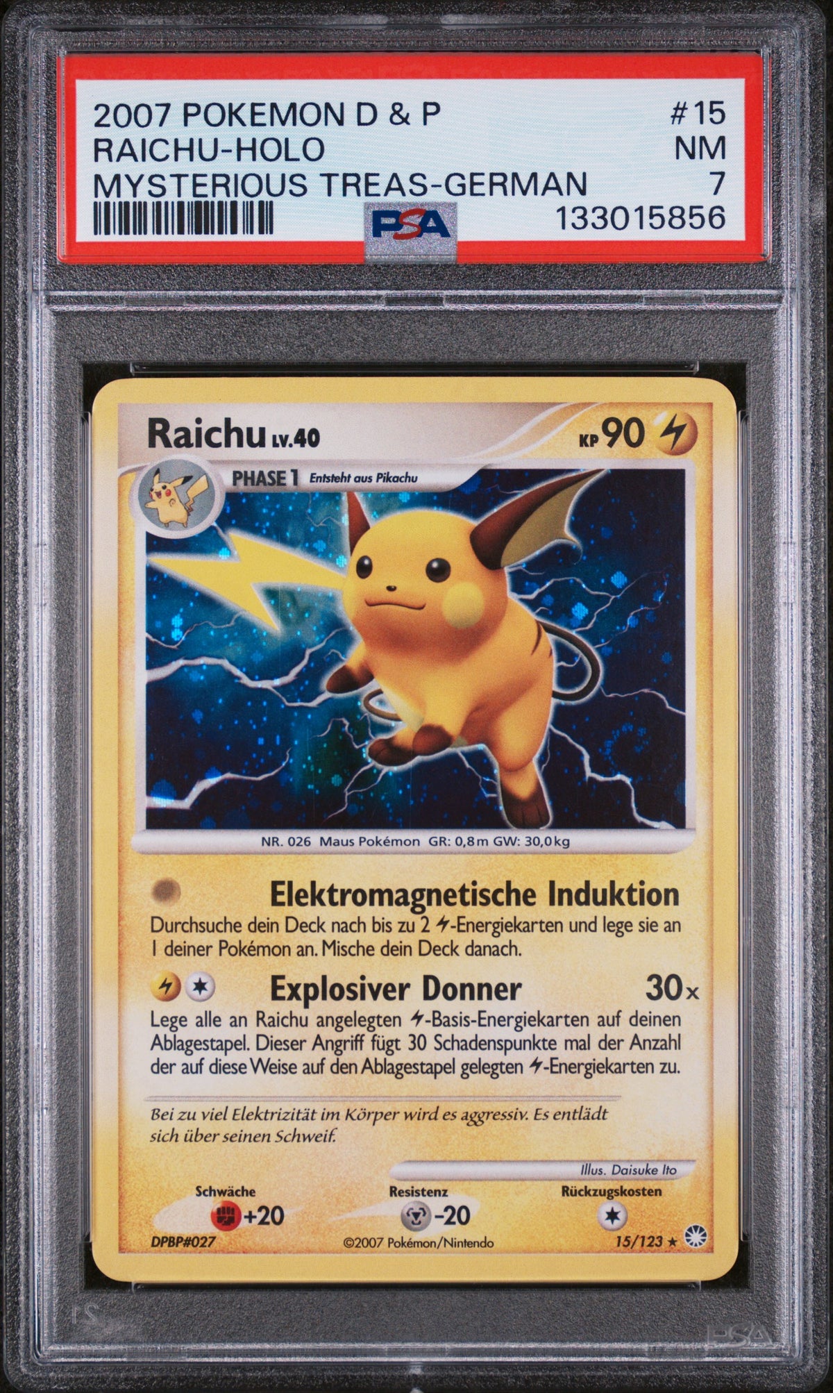 [PSA 7] Raichu Lv.40 (MT 15) Geheimnisvolle Schätze – Deutsch