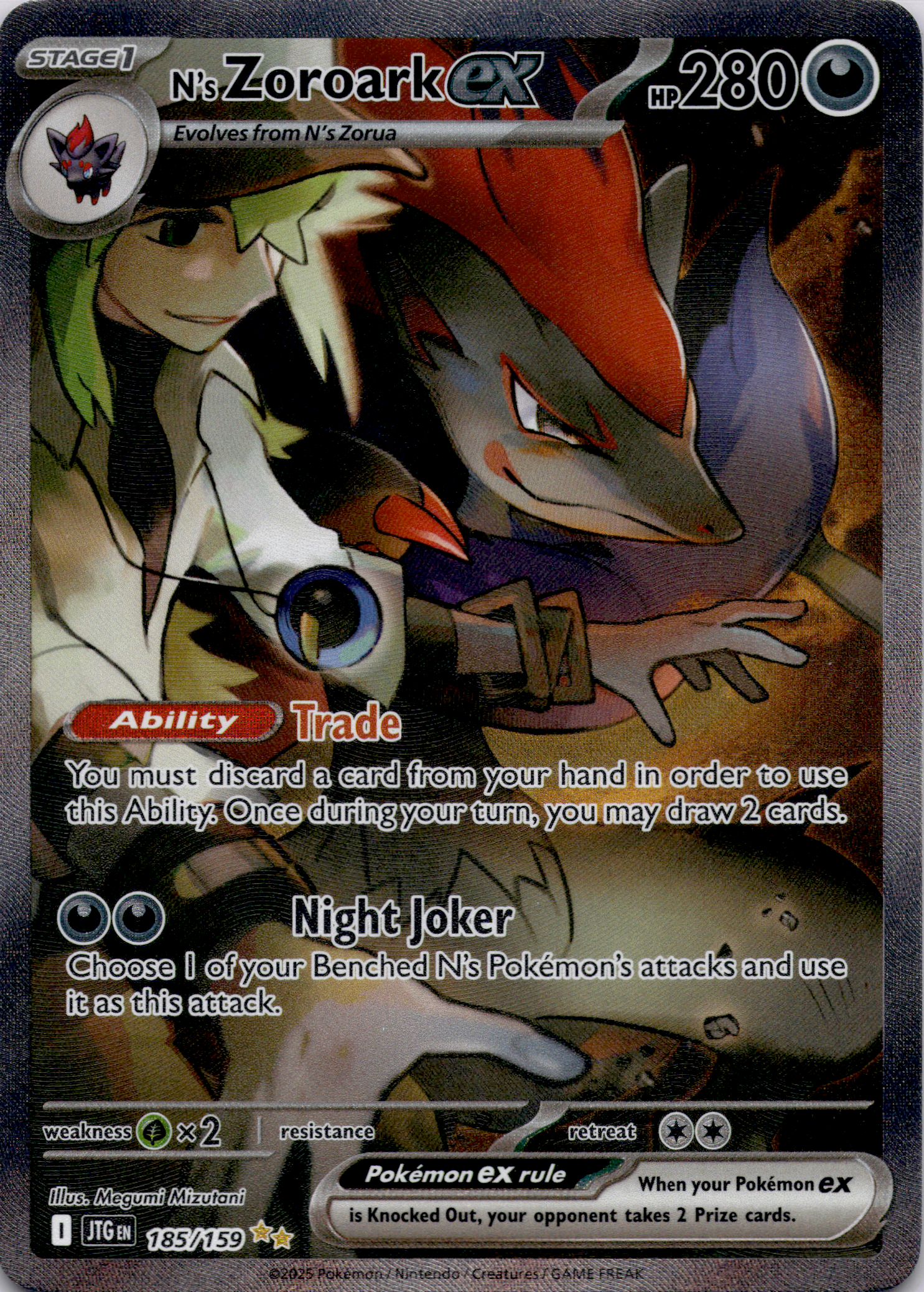 N's Zoroark ex (JTG 185) Journey Together – Englisch (Near Mint)