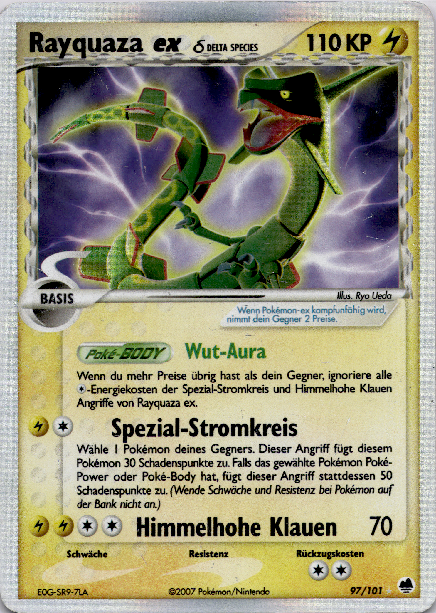 Rayquaza ex δ Delta Species (DF 97) EX Dragon Frontiers – Deutsch (Light Played)