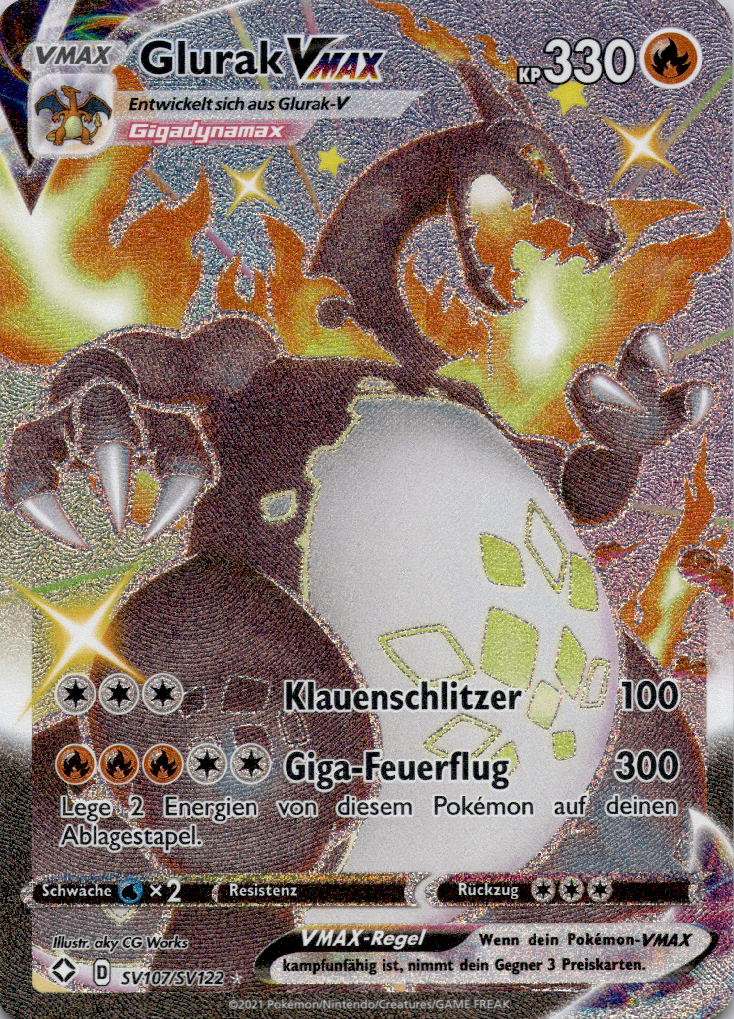 Glurak VMAX (SHF SV107) Glänzendes Schicksal – Deutsch (Near Mint)
