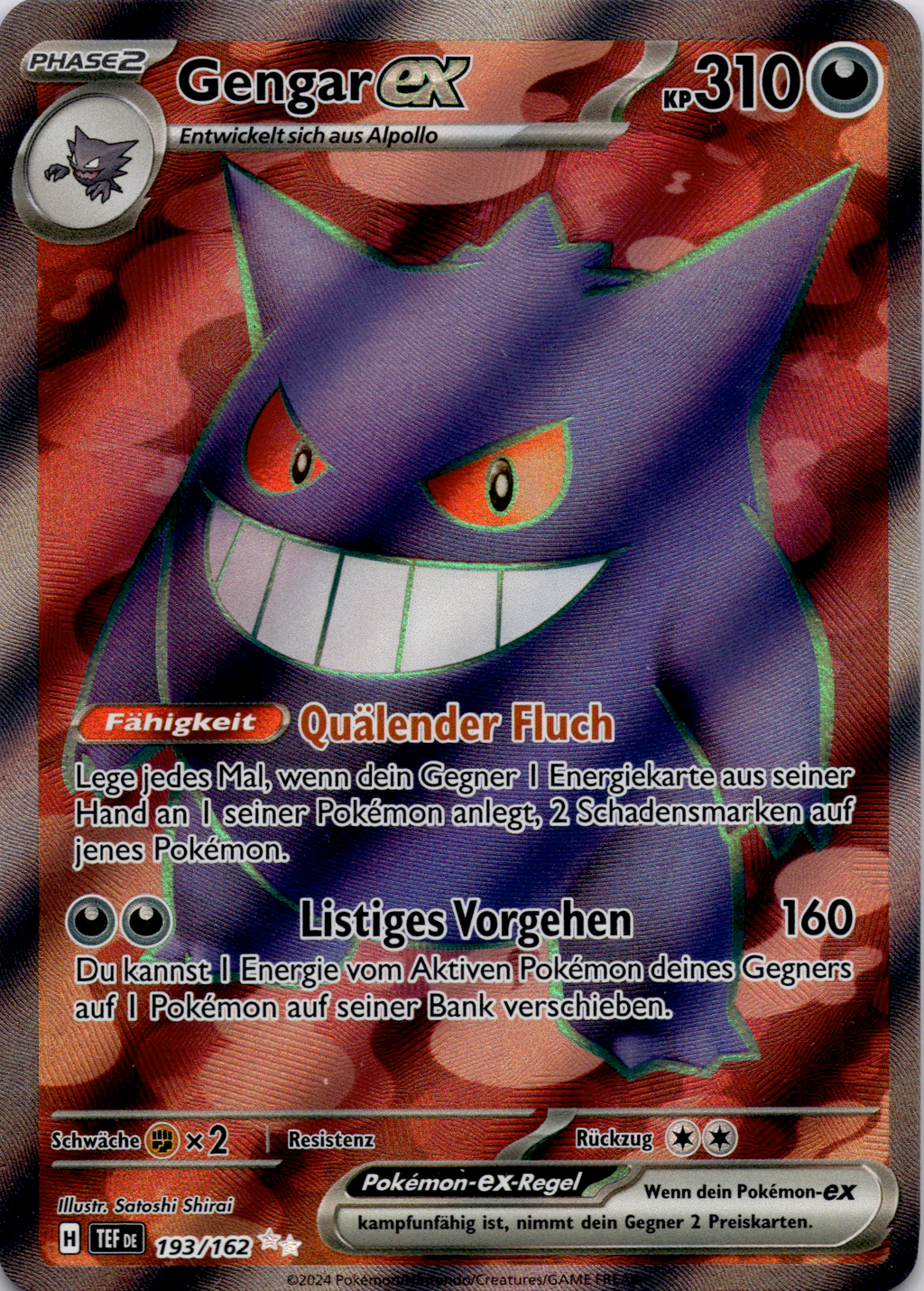 Gengar ex 2 (TEF 193) Near Mint #DE