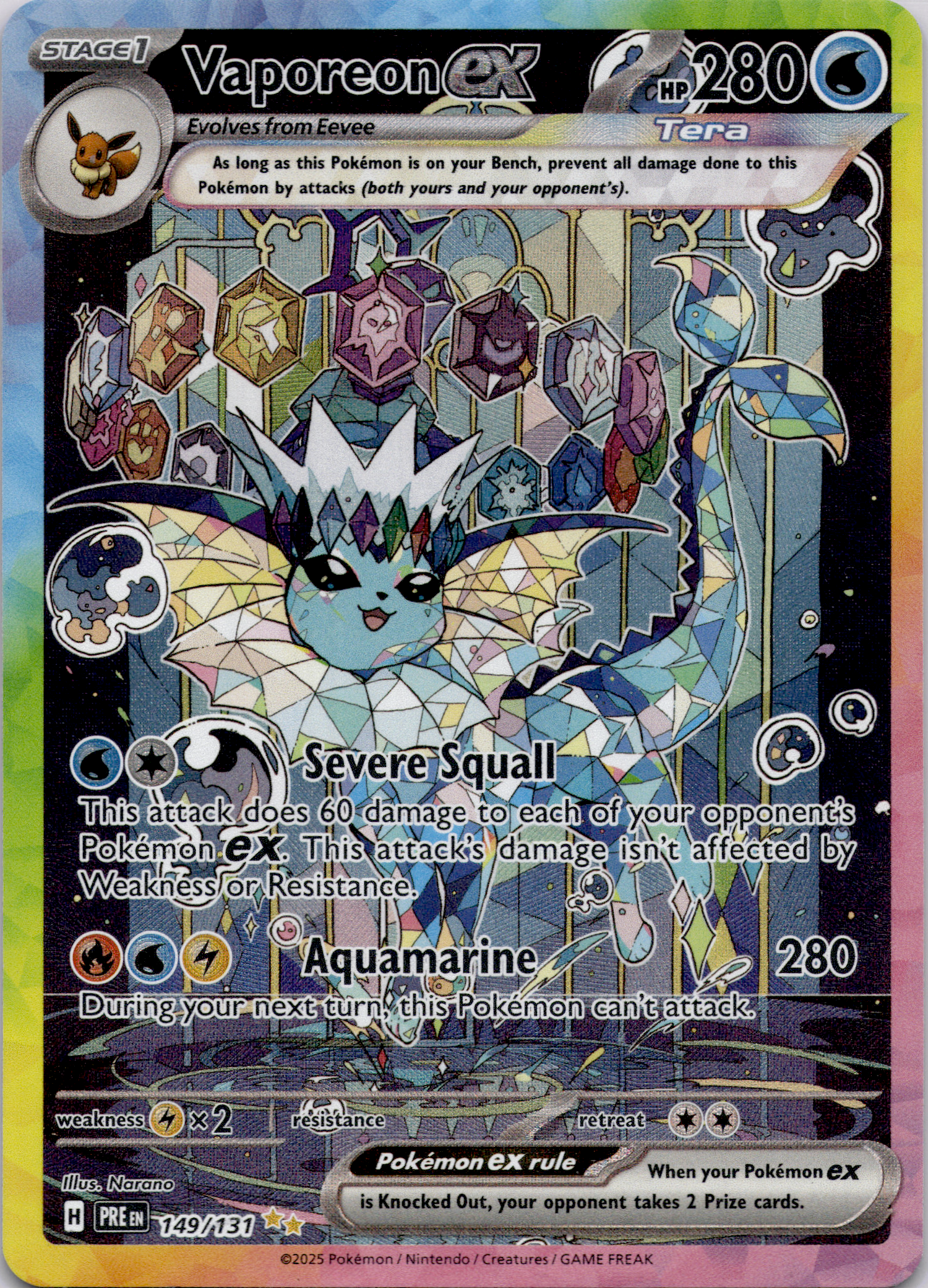 Vaporeon ex (PRE 149) Prismatic Evolutions – Englisch (Near Mint)