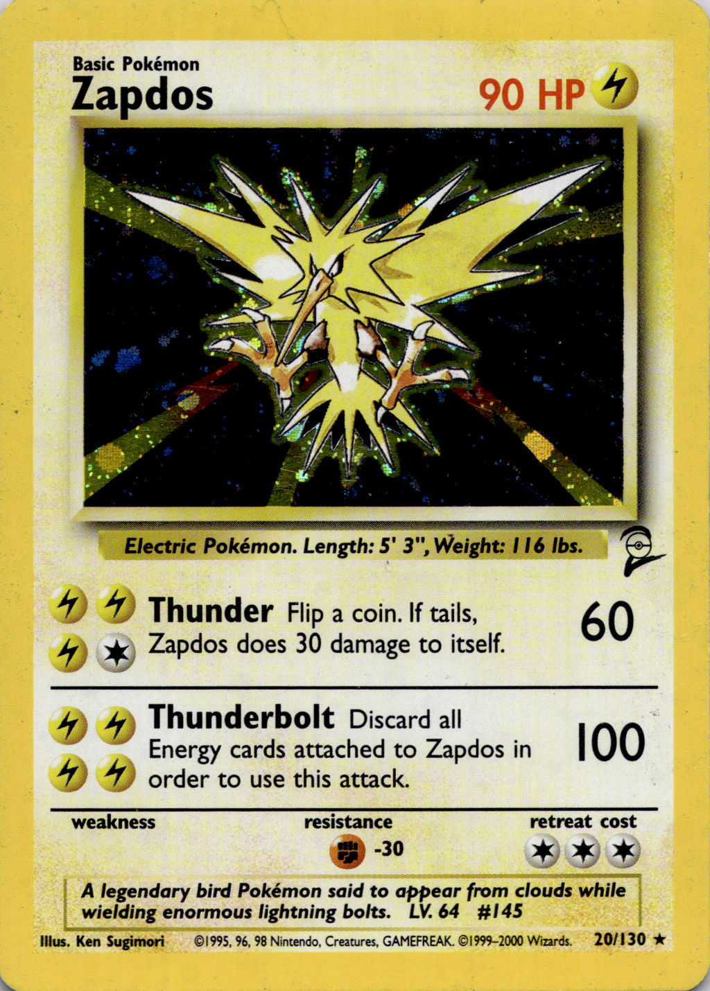 Zapdos (B2 20) Base Set 2 – Englisch (Good)