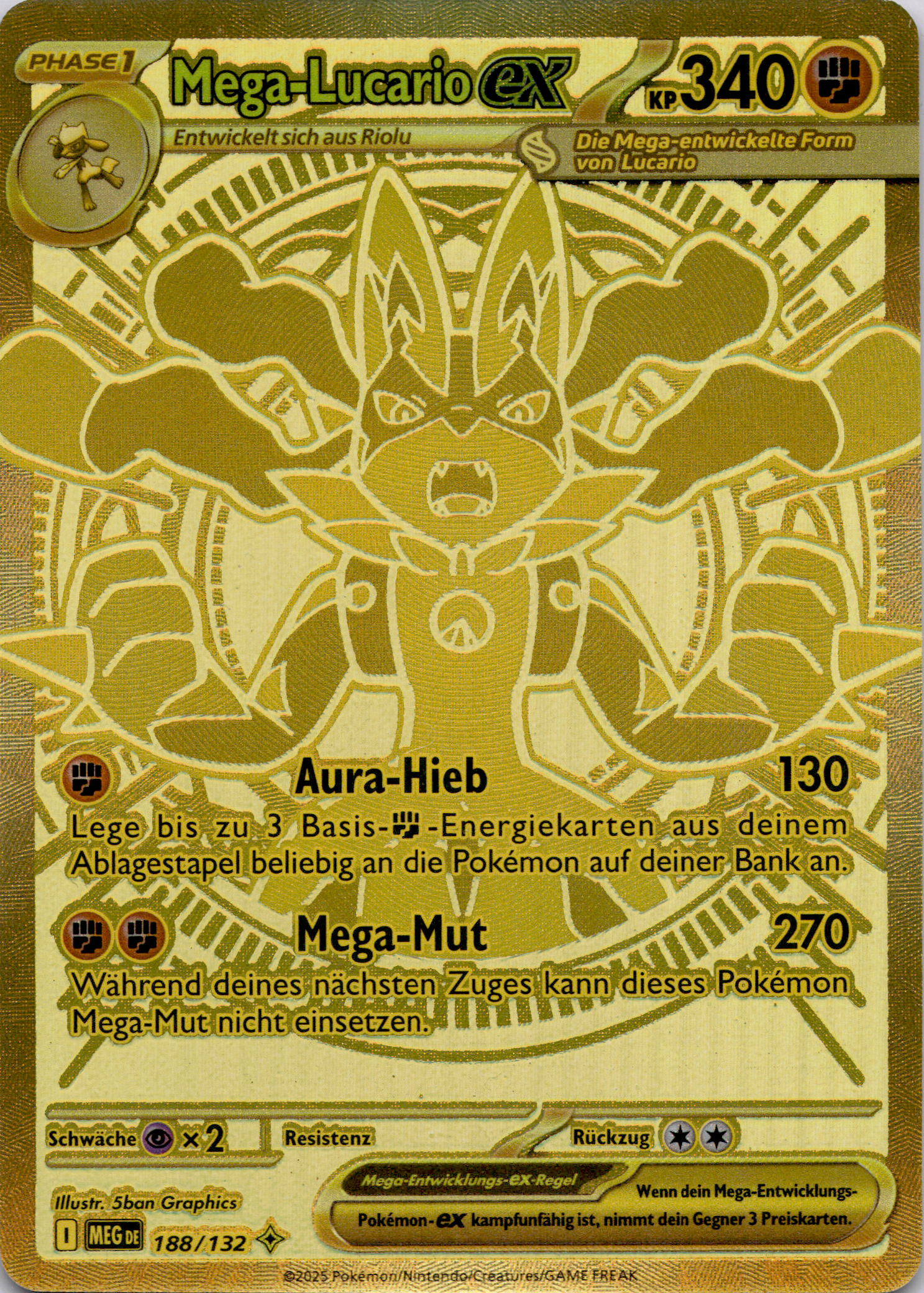Mega Lucario ex (MEG 188) Mega-Entwicklung – Deutsch (Near Mint)