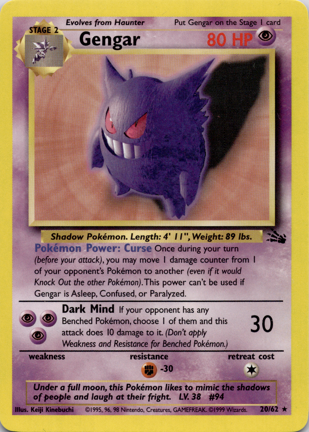 Gengar (FO 20) Fossil – Englisch (Excellent)