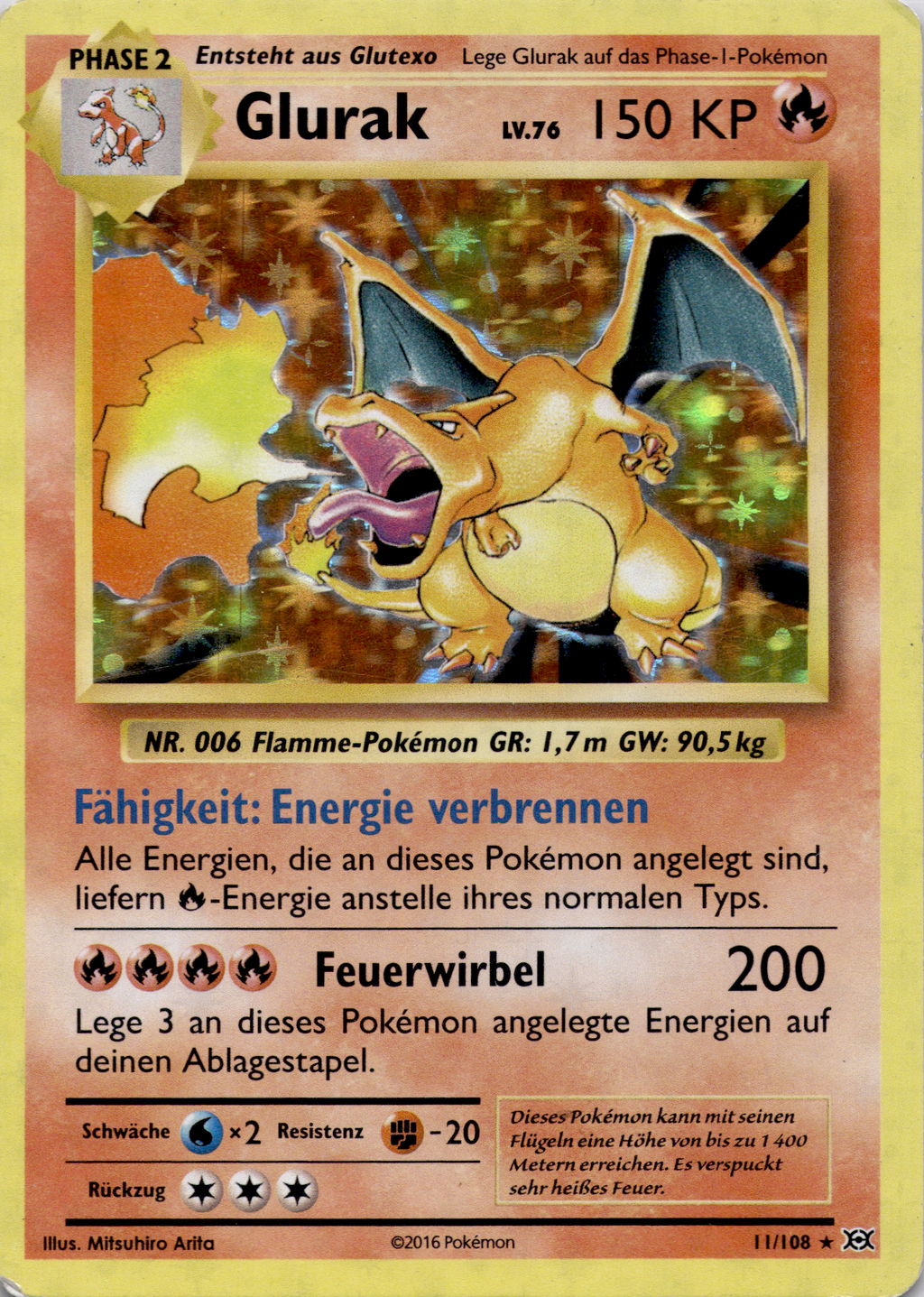 Glurak (EVO 11) Evolution – Deutsch (Light Played) #2