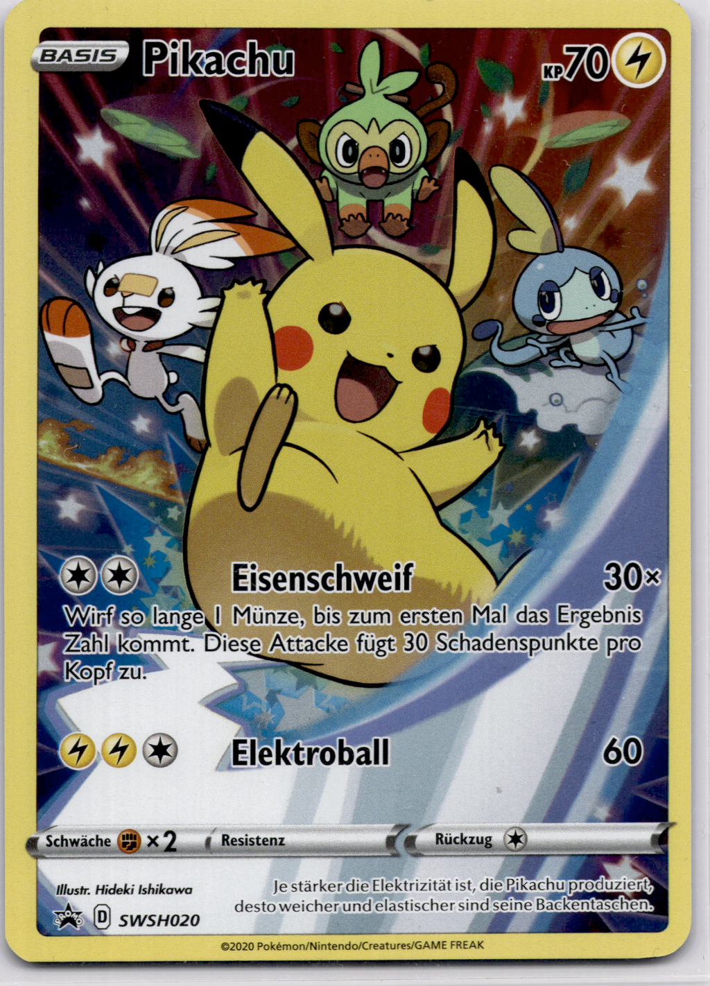 Pikachu (SWSH 020) SWSH Black Star Promos – Deutsch (Excellent)