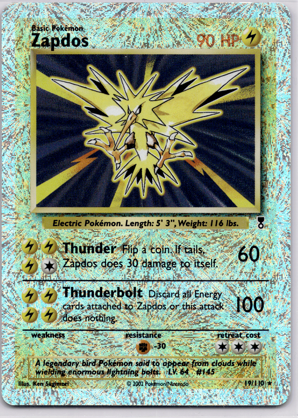 Zapdos Feuerwerk-Holo (LC 19) Legendary Collection – Englisch (Good)