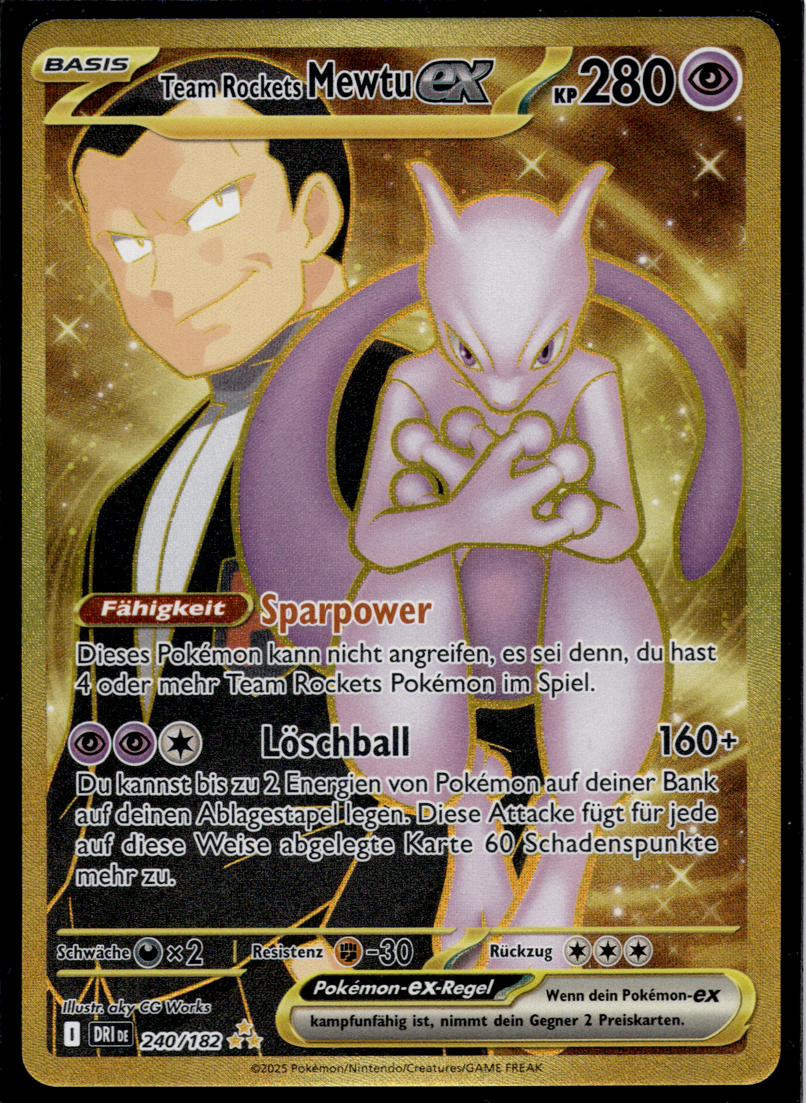 Team Rockets Mewtu ex (DRI 240) Ewige Rivalen – Deutsch (Excellent)