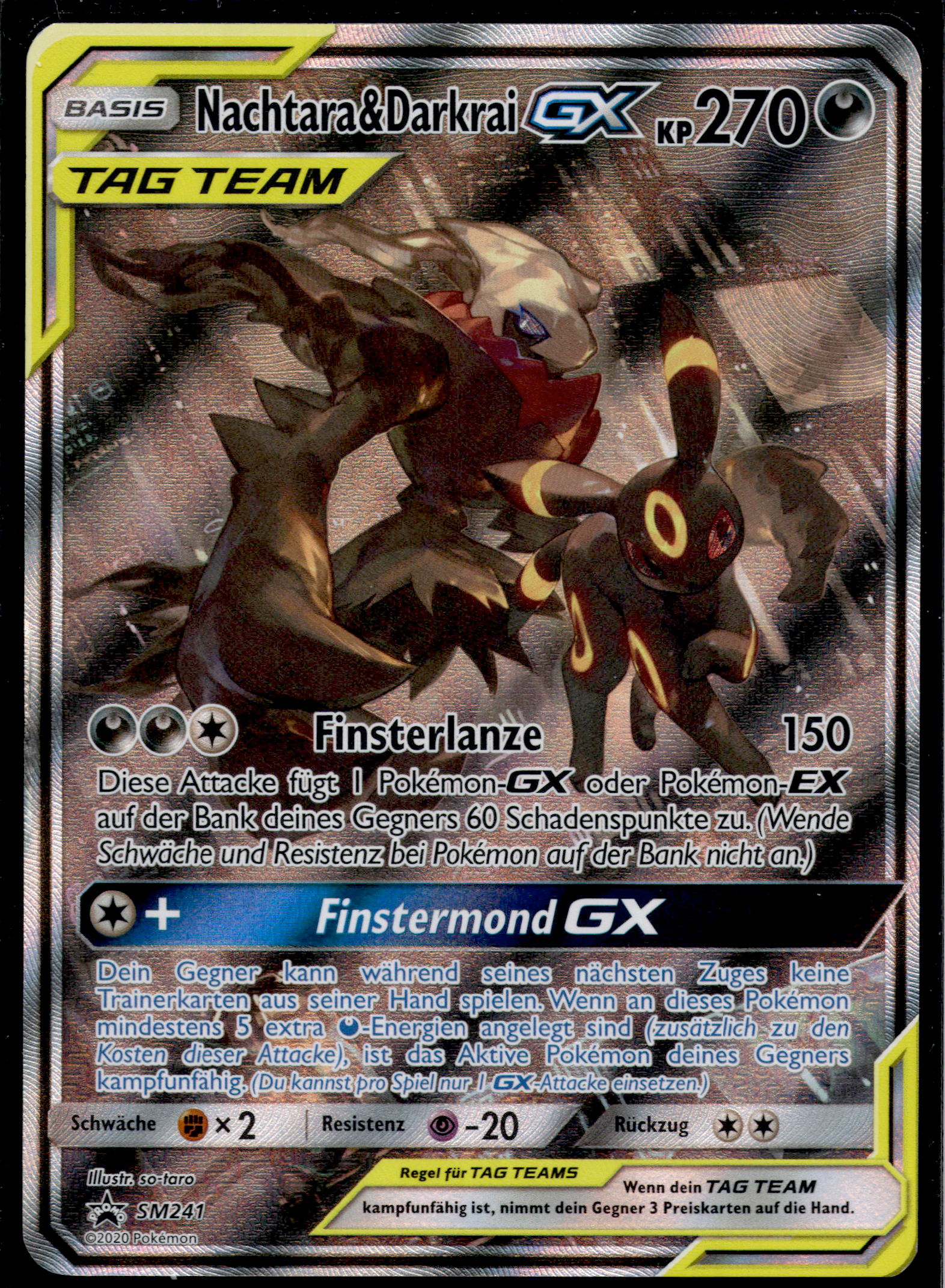 Nachtara & Darkrai GX (SM 241) SM Black Star Promos – Deutsch (Good)