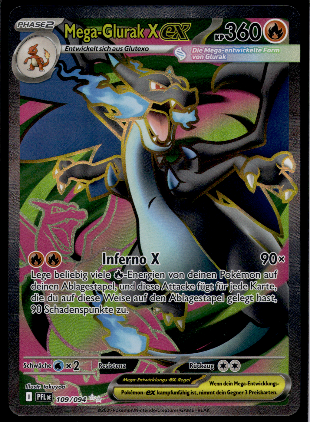 Mega Glurak X ex (PFL 109) Fatale Flammen – Deutsch (Near Mint)