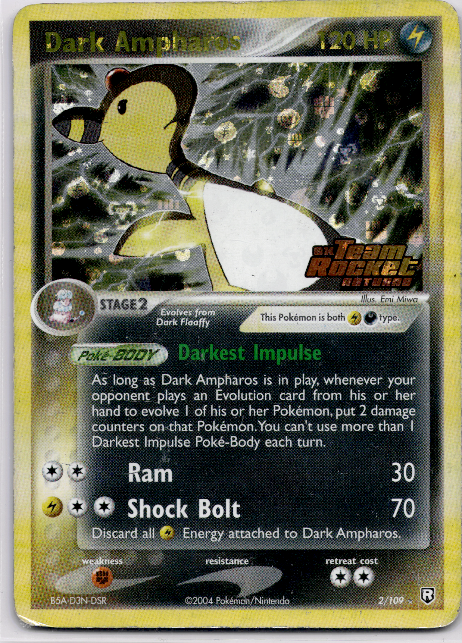 Dark Ampharos with Stamp (TRR 2) EX Team Rocket Returns – Englisch (Played)