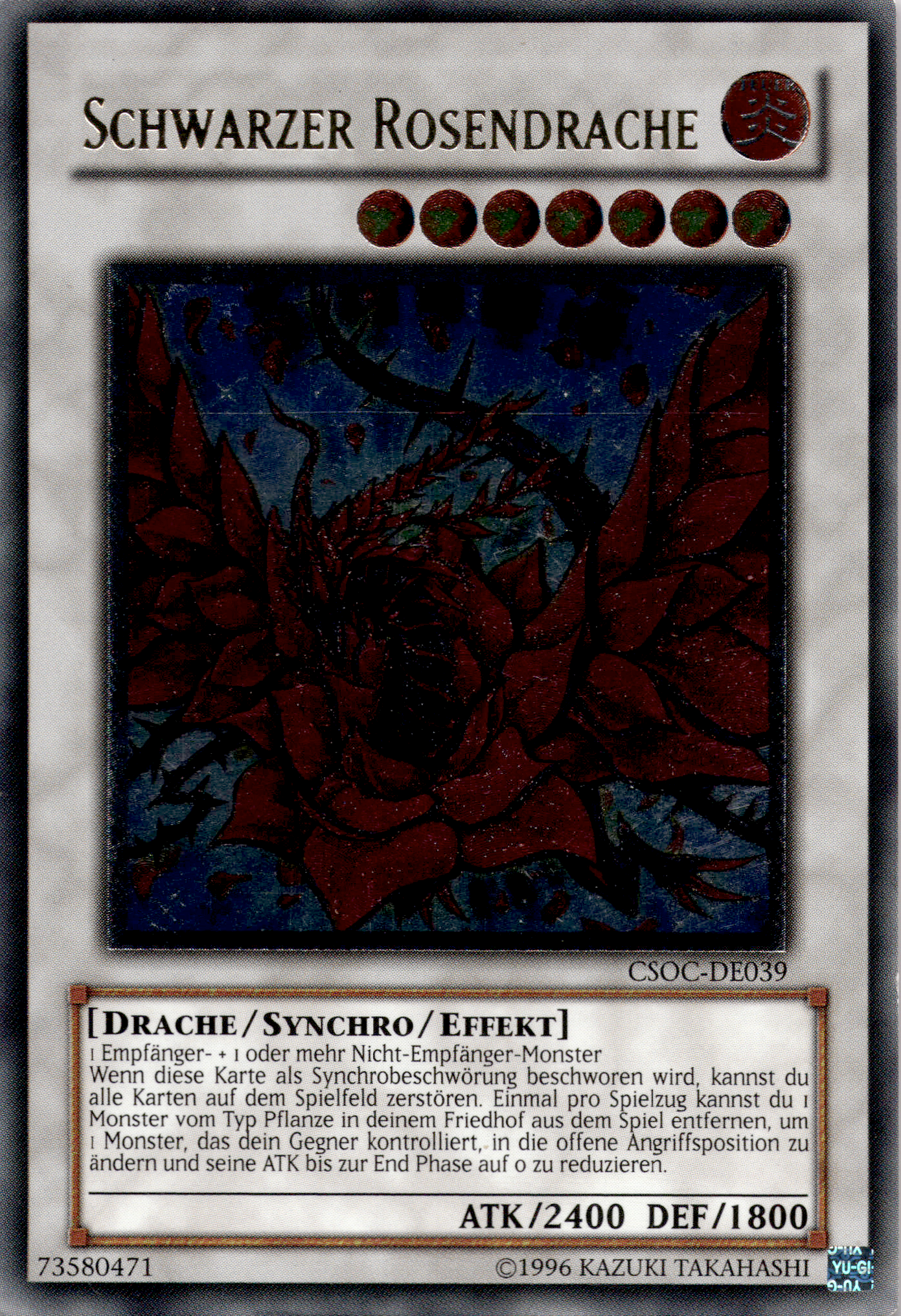 Schwarzer Rosendrache (V.2 - Ultra Rare) Crossroads of Chaos – Deutsch (Excellent)