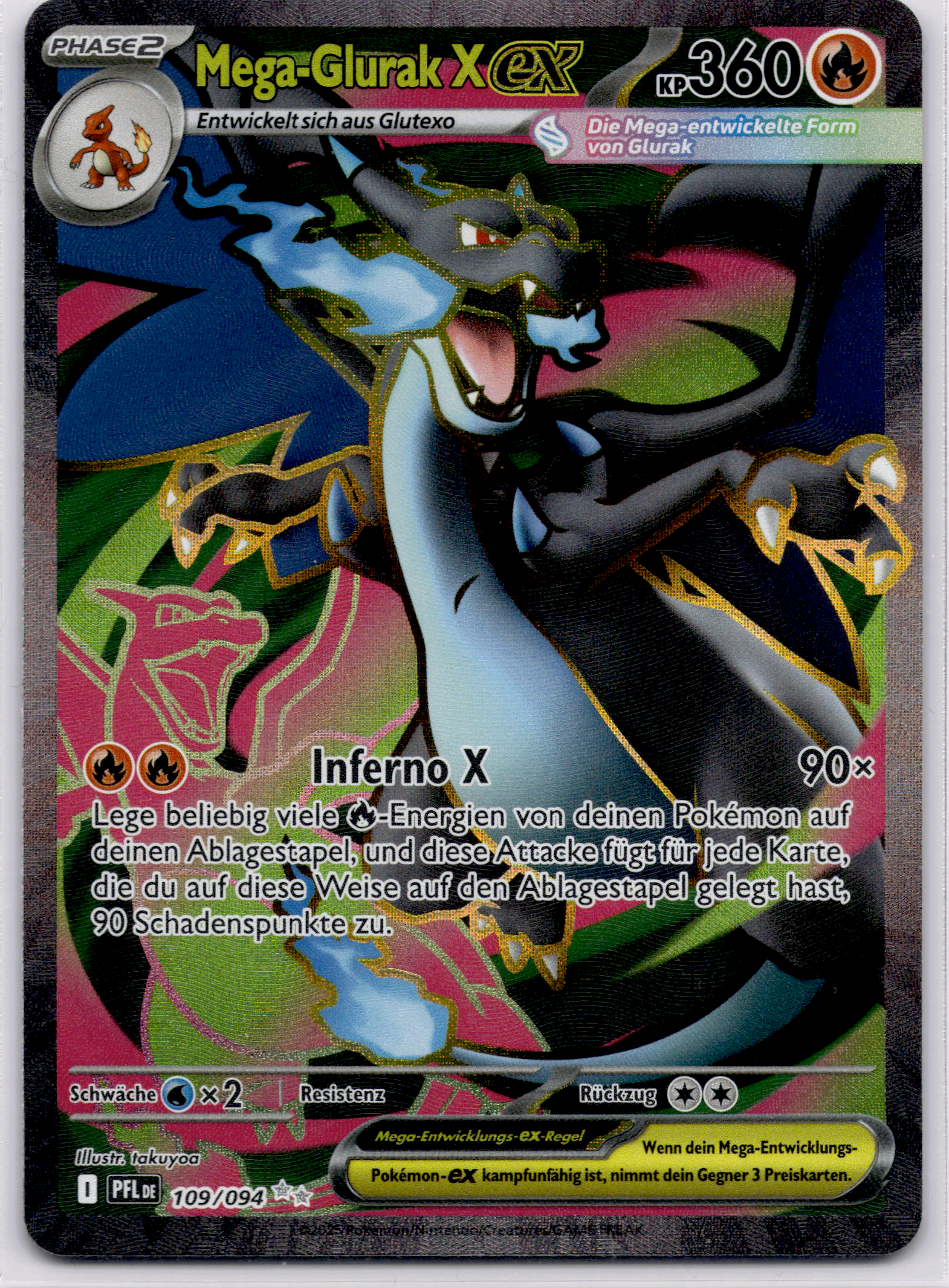 Mega Glurak X ex (PFL 109) Fatale Flammen – Deutsch (Near Mint)