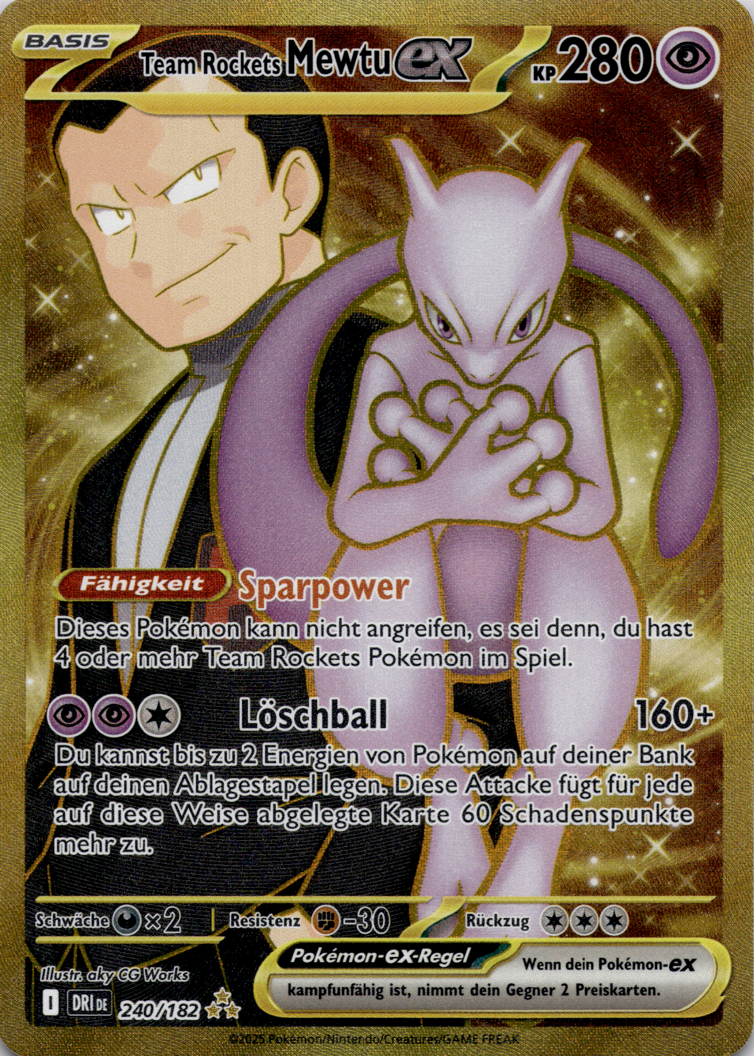 Team Rockets Mewtu ex (DRI 240) Near Mint #DE