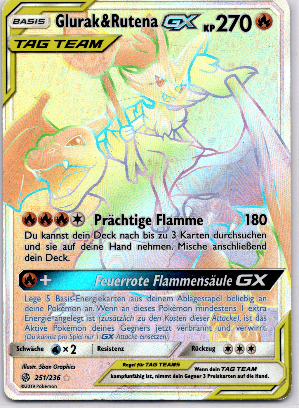 Glurak & Rutena GX (CEC 251) Welten im Wandel – Deutsch (Poor)