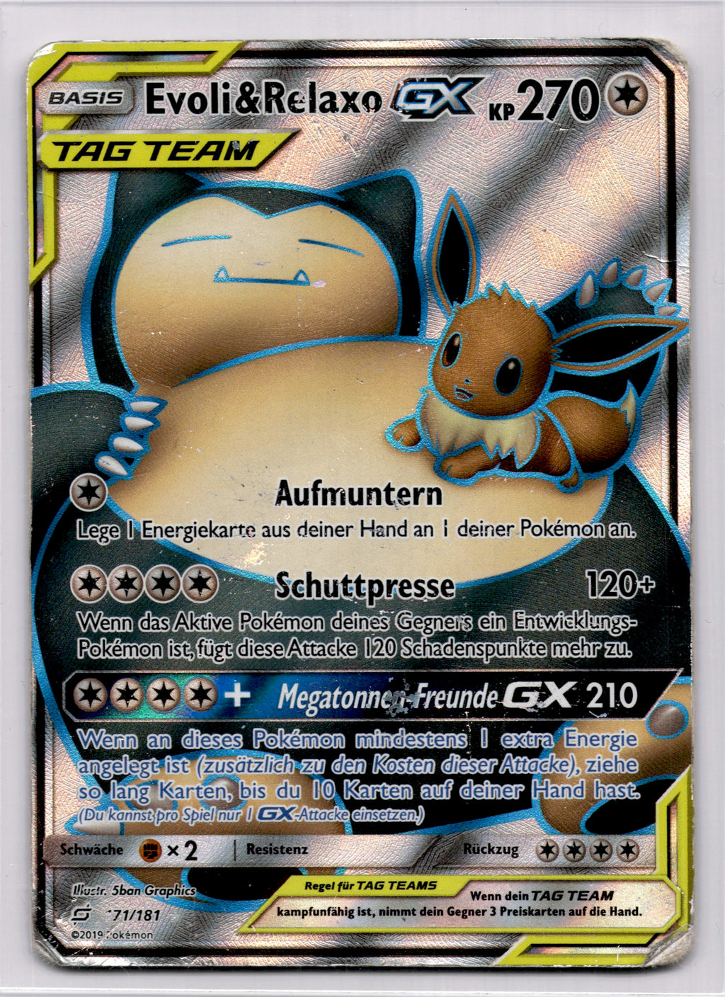 Eevee & Snorlax GX (TEU 171) Team Up - Singles - Deutsch (Good) - prückner.de