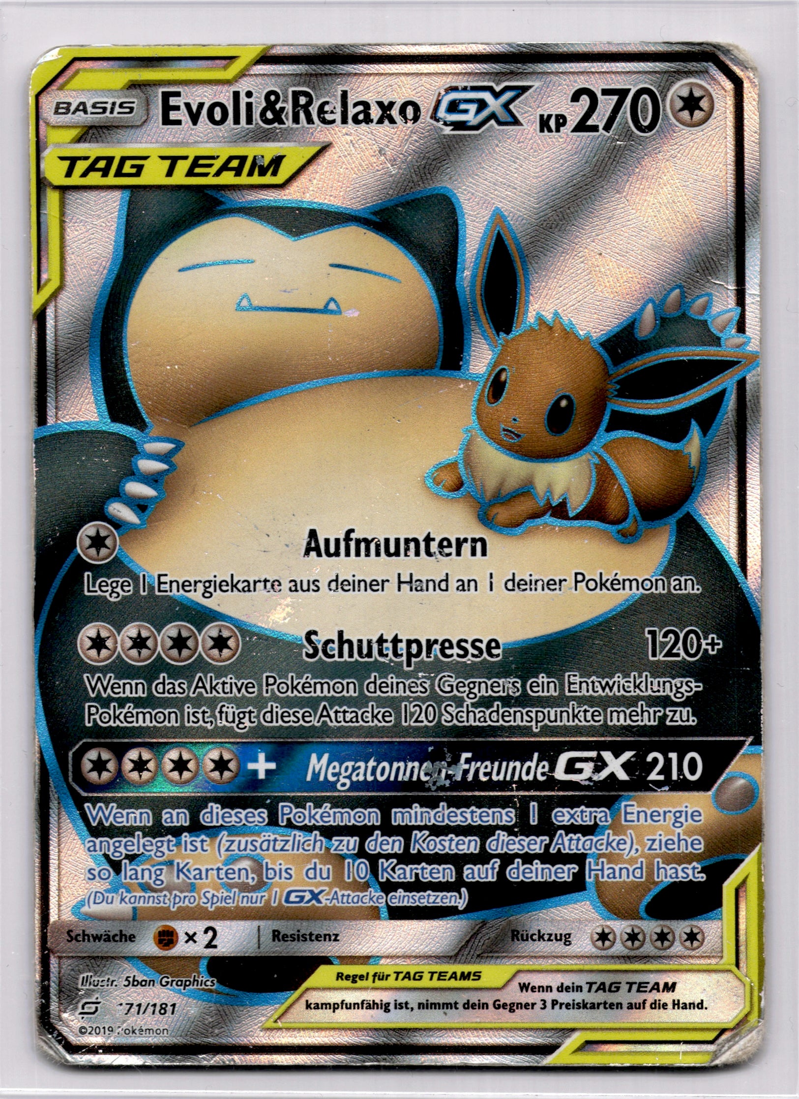 Eevee & Snorlax GX (TEU 171) Team Up - Singles - Deutsch (Good) - prückner.de