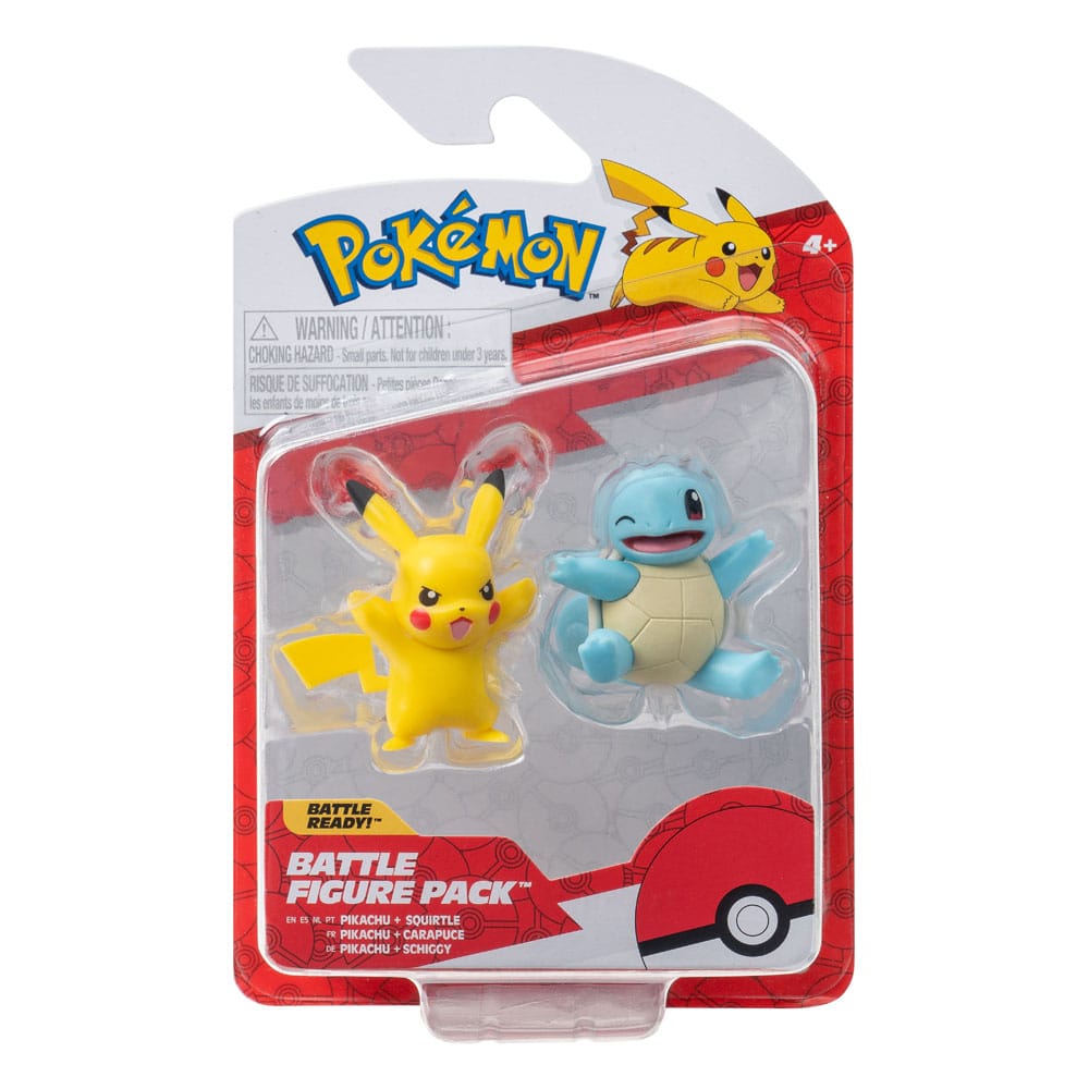 Pokémon Battle Figure First Partner Set Figuren 2er-Pack Shiggy #2, Pikachu #9